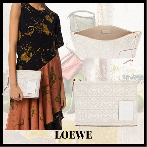 【ロエベ】新作◇アナグラムポーチ◇ジャカード コピー カーフ C730C63X15